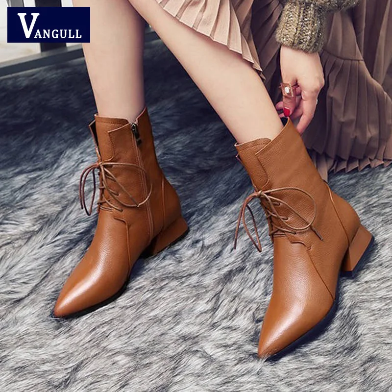 Vangull 2019 New Martin Boots Lace-up Elegant Women Motorcycle Gothic Punk Pointed Toe Low Heel Boots Female Shoes Size 35-40
Vangull 2019 New Martin Boots Lace-up Elegant Women Motorcycle Gothic Punk Pointed Toe Low Heel Boots Female Shoes Size 35-40