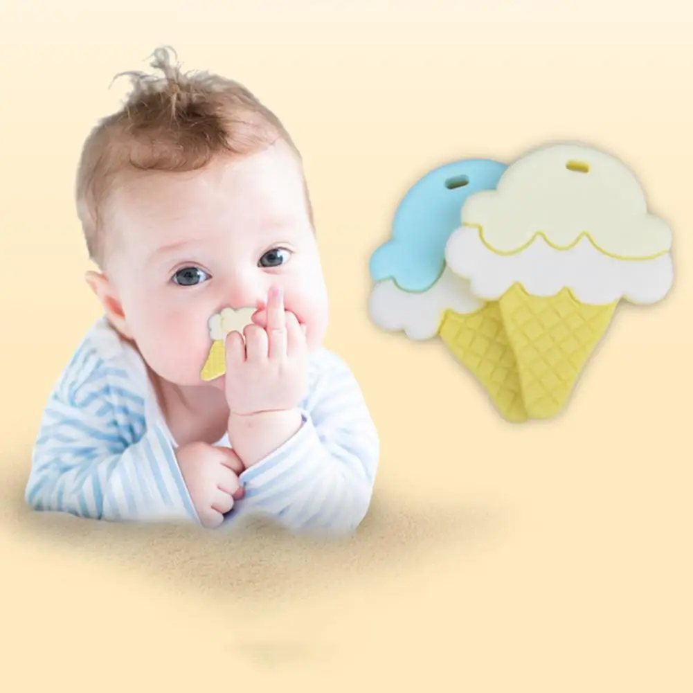 Фото Mother Baby Products Children's Toothbrush Comfort Ice Cream Shape Teether Toy Silicon Molar For | Мать и ребенок