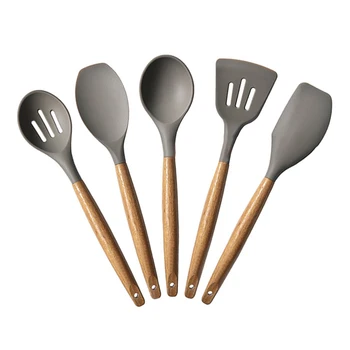 Silicone Kitchen Utensil Set Non-stick Cooking Tools With Wood Handle Heat-resistant Soup Spoon Special Shovel Accessories Item
Silicone Kitchen Utensil Set Non-stick Cooking Tools With Wood Handle Heat-resistant Soup Spoon Special Shovel Accessories Item