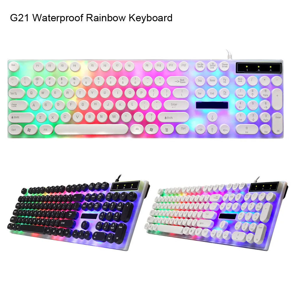 Waterproof RGB Backlight Rainbow Keyboard With Rainbow Backlight USB Wired Game Keyboard Russian Keyboard PC Laptop
Waterproof RGB Backlight Rainbow Keyboard With Rainbow Backlight USB Wired Game Keyboard Russian Keyboard PC Laptop