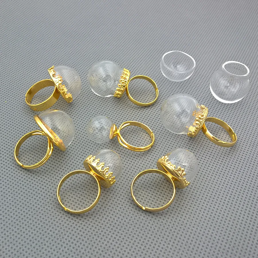 20sets glass globe gold color ring setting base jewelry findings set glass bottle vial ring DIY glass dome charms
20sets glass globe gold color ring setting base jewelry findings set glass bottle vial ring DIY glass dome charms