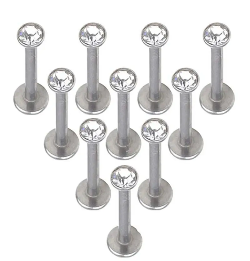 50pcs Body Jewelry Gems Lip Labret Bar Piercing Ear Tragus Cartilage Earrings Stud Monroe Piercing 16gX8MMX3MM
50pcs Body Jewelry Gems Lip Labret Bar Piercing Ear Tragus Cartilage Earrings Stud Monroe Piercing 16gX8MMX3MM