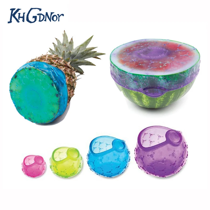 KHGDNOR 3D 4pcs/set Silicone Food Covers Stretch Bowl Fruit Vegetable Fresh Keeping Cover Silicone Wrap Cling Film
KHGDNOR 3D 4pcs/set Silicone Food Covers Stretch Bowl Fruit Vegetable Fresh Keeping Cover Silicone Wrap Cling Film