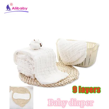 1pcs 9 layers Natural Cotton Gauze Baby Nappies Liner Inserts For Baby Reusable Diaper Washable Cloth babies care Products
1pcs 9 layers Natural Cotton Gauze Baby Nappies Liner Inserts For Baby Reusable Diaper Washable Cloth babies care Products
