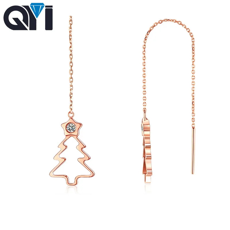 QYI 18k Gold Earrings For Women Natural diamond Christmas tree Drop Earrings Engagement Wedding Hot Sale Women Girl Gifts
QYI 18k Gold Earrings For Women Natural diamond Christmas tree Drop Earrings Engagement Wedding Hot Sale Women Girl Gifts