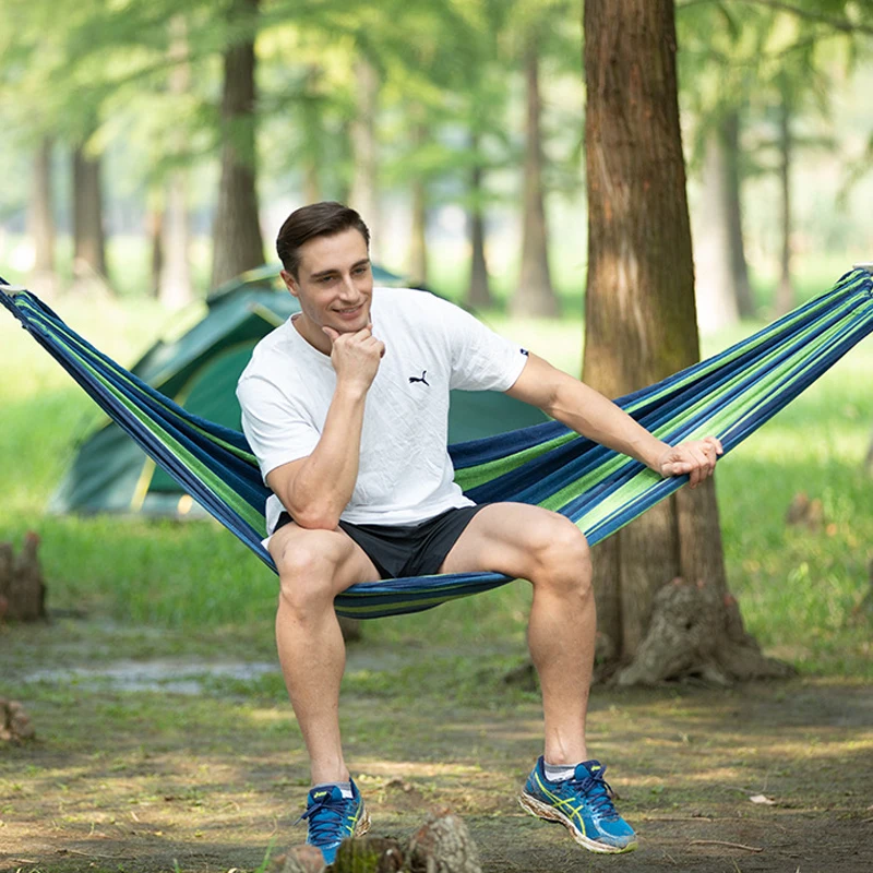 New Double Hammock Outdoor Travel Hammock Camping Furniture Garden Swing Chair Hunting Hanging Bed Dormitory Soft Bed Portable
New Double Hammock Outdoor Travel Hammock Camping Furniture Garden Swing Chair Hunting Hanging Bed Dormitory Soft Bed Portable