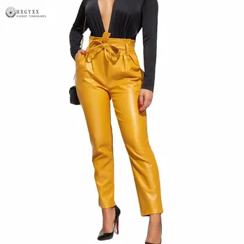 Yellow Black Belt High Waist Pencil Pants Women Faux Leather PU Sashes Long Trousers Casual Sexy Exclusive Design Fashion B254
Yellow Black Belt High Waist Pencil Pants Women Faux Leather PU Sashes Long Trousers Casual Sexy Exclusive Design Fashion B254