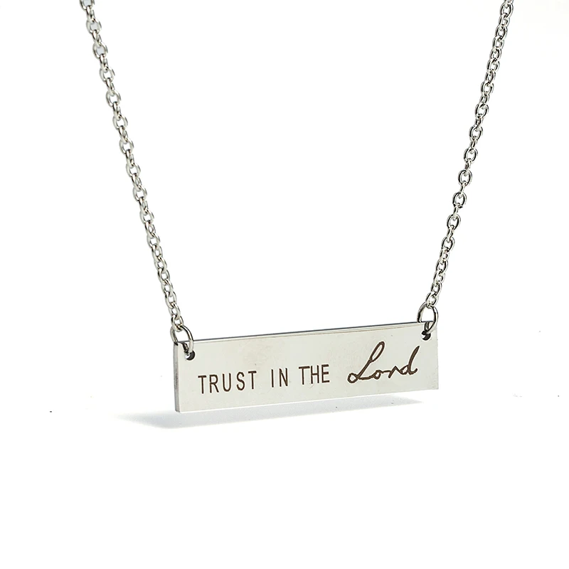 Women's necklace "TRUST IN THE LORD" Faith Clavicle chain Stainless Steel necklaces for women Christmas Gift Wholesale N010743
Women's necklace "TRUST IN THE LORD" Faith Clavicle chain Stainless Steel necklaces for women Christmas Gift Wholesale N010743