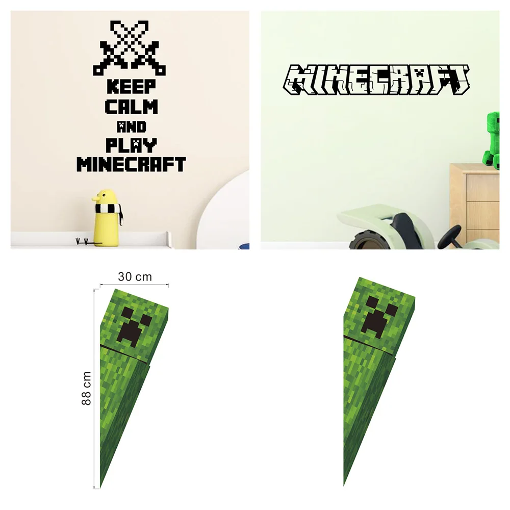 Popular Mosaic Game Minecraft Wall Stickers For Kids Bedroom