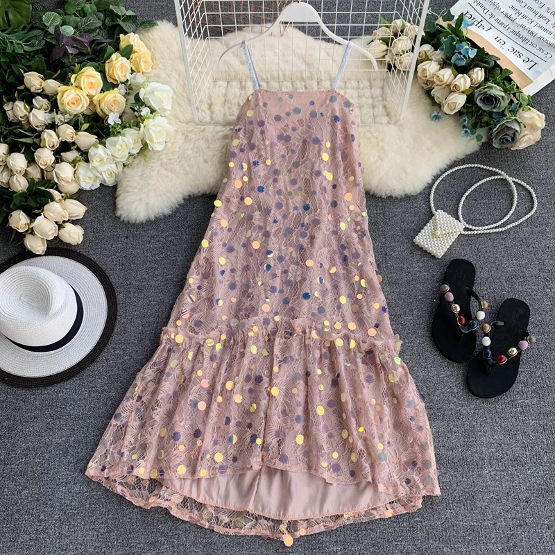 2019 new fairy French small dress sweet white sling sequin fairy small dress nightclub
2019 new fairy French small dress sweet white sling sequin fairy small dress nightclub