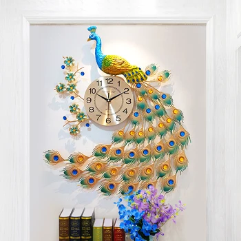 Modern Wrought Iron Luxury Peacock Wall Clock Wall Hanging Decoration Crafts Bedroom Children's Room Wall Mute Quartz Clock Art
Modern Wrought Iron Luxury Peacock Wall Clock Wall Hanging Decoration Crafts Bedroom Children's Room Wall Mute Quartz Clock Art