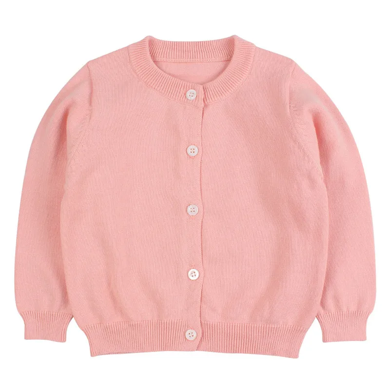 Solid Baby Sweater Kids Toddler Boys Girls Button Closure Cardigan Round Collar Long Sleeve Child Outfit Coat Elastic Comfortable Knitting Pullover (16)
