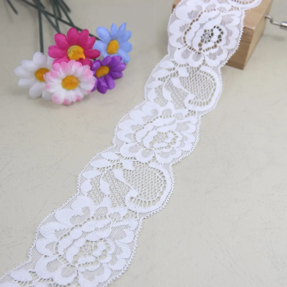 elastic stretch Lace trim 3 yards 56mm width K white headband/garment/clothes accessories
elastic stretch Lace trim 3 yards 56mm width K white headband/garment/clothes accessories