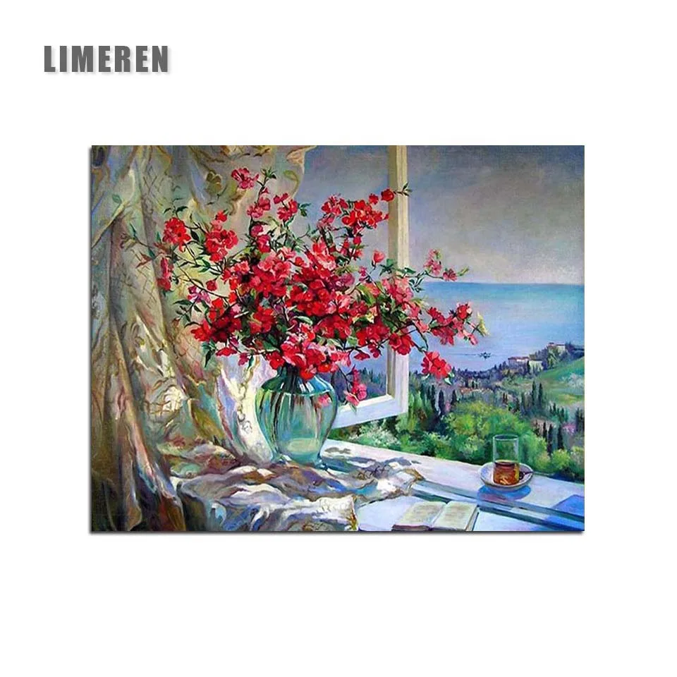 Frameless safflower vase windowsill Painting By Numbers Still life Coloring By Numbers
Frameless safflower vase windowsill Painting By Numbers Still life Coloring By Numbers