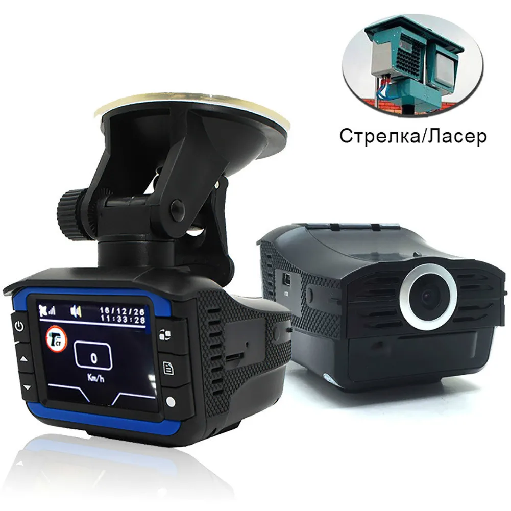 

Car Radar Detectors DVR Recorder Speed Detector Russian Voice 3 In 1 720P GPS Camera Dash Cam Fixed / Flow Velocity Measurement