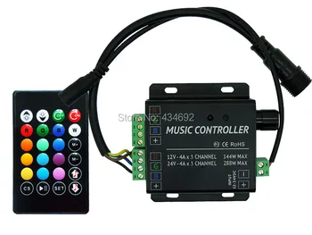 Free Shipping DC12V/24V 12A 2CH IR Music/Sound RGB LED Controller with 24 Key Remote for RGB LED Stip Light
Free Shipping DC12V/24V 12A 2CH IR Music/Sound RGB LED Controller with 24 Key Remote for RGB LED Stip Light