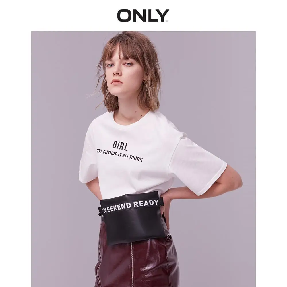 ONLY Women's Letter Lace-up Cinched Waist 100% Cotton Short-sleeved T-shirt 119201543
ONLY Women's Letter Lace-up Cinched Waist 100% Cotton Short-sleeved T-shirt 119201543