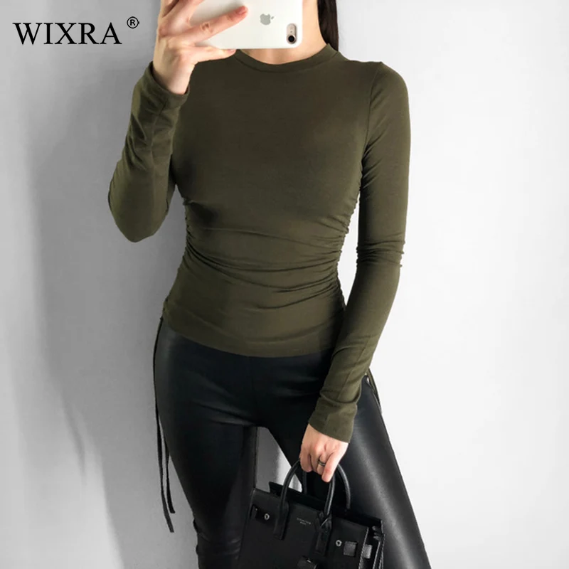 Wixra Basic Fashion Tees 2019 Spring Autumn Tops Women Soft T-Shirt Woman Solid O-Neck Lace up Long Sleeve T Shirts For Womens
Wixra Basic Fashion Tees 2019 Spring Autumn Tops Women Soft T-Shirt Woman Solid O-Neck Lace up Long Sleeve T Shirts For Womens