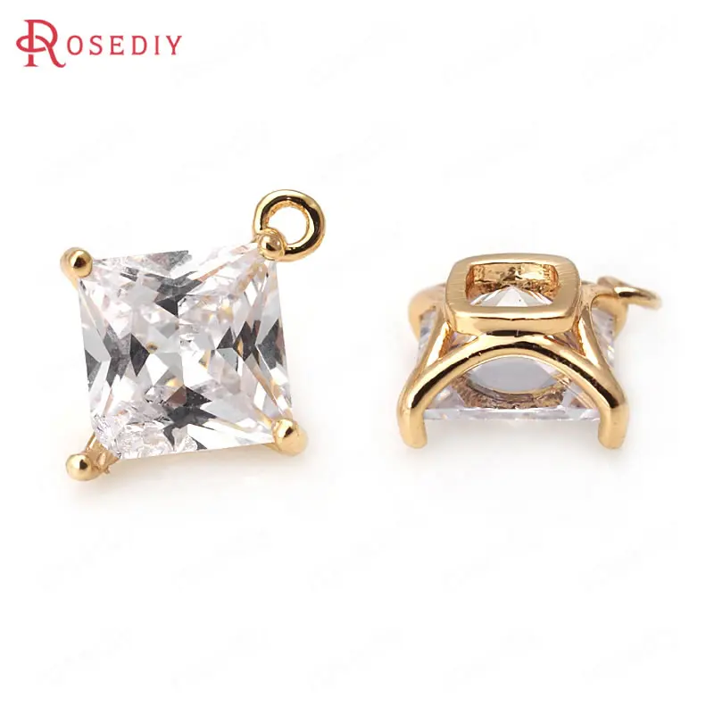 (31920)6PCS 5MM 6MM 7MM 24K Champagne Gold Color Brass with Zircon Square Connect Charms Pendants Jewelry Findings Accessories
(31920)6PCS 5MM 6MM 7MM 24K Champagne Gold Color Brass with Zircon Square Connect Charms Pendants Jewelry Findings Accessories