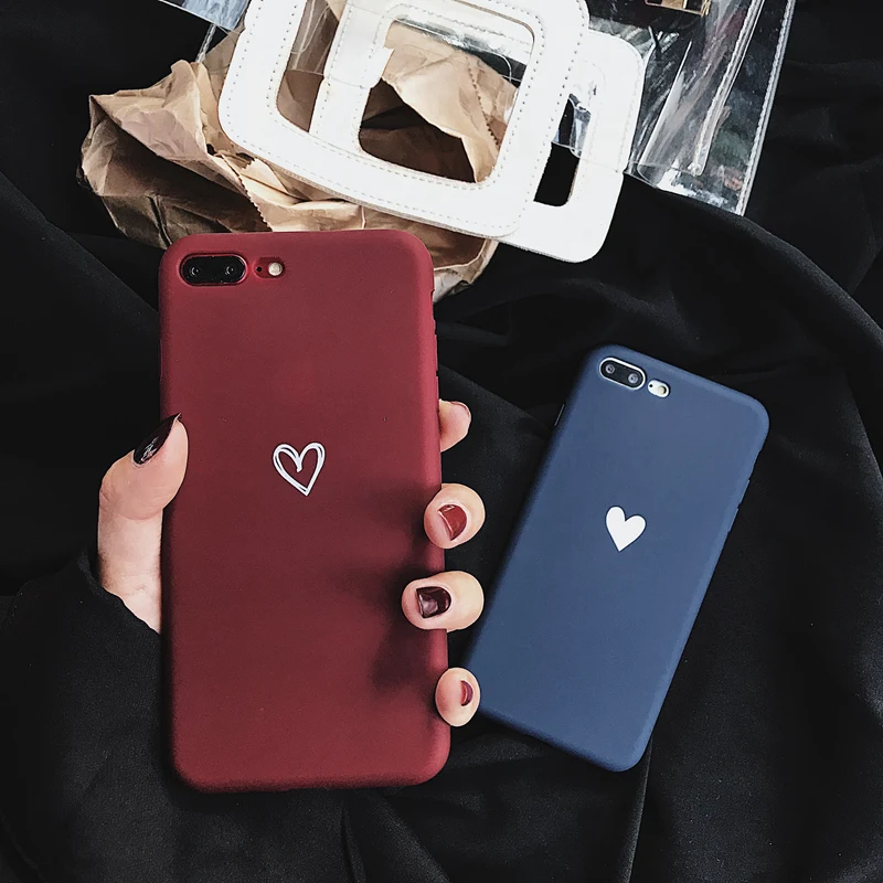Cute Love Heart Matte Phone Case For iPhone X XS XS Max XR 6 6S 7 8 Plus Soft Silicone Back Cover for iphone 7 8Plus Couple Case
Cute Love Heart Matte Phone Case For iPhone X XS XS Max XR 6 6S 7 8 Plus Soft Silicone Back Cover for iphone 7 8Plus Couple Case