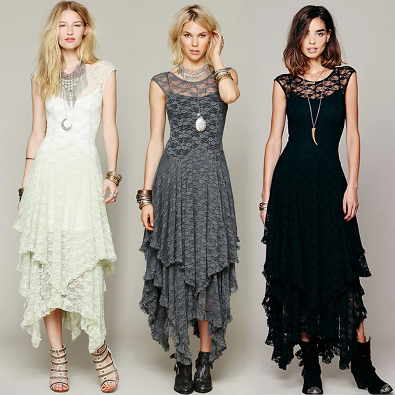5 Color Boho People hippie Style Asymmetrical embroidery Sheer lace dresses double layered ruffled trimming low V-back No lining
5 Color Boho People hippie Style Asymmetrical embroidery Sheer lace dresses double layered ruffled trimming low V-back No lining