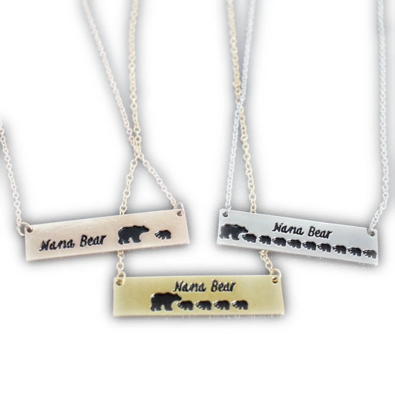 Rose Gold Silver Engraved Letter NANA BEAR With 9 Baby Cubs Pendant Necklace Family Protection Symbol Grandma Jewelry Gift
Rose Gold Silver Engraved Letter NANA BEAR With 9 Baby Cubs Pendant Necklace Family Protection Symbol Grandma Jewelry Gift