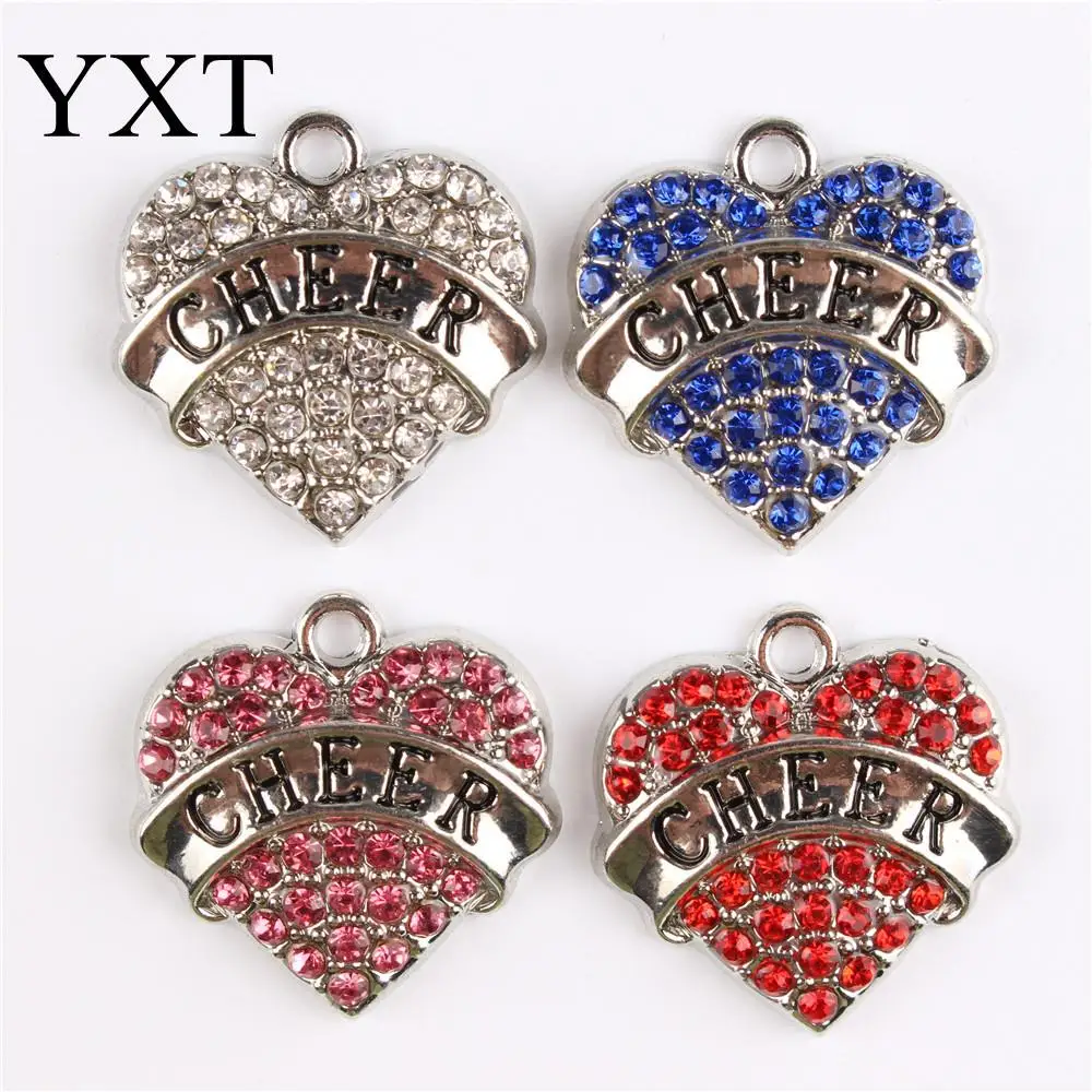 Pink White Blue Red Selling Love Heart Crystal CHEER Charms Pendant For DIY Necklace Bracelet Party Jewelry Making Friend Gift
Pink White Blue Red Selling Love Heart Crystal CHEER Charms Pendant For DIY Necklace Bracelet Party Jewelry Making Friend Gift