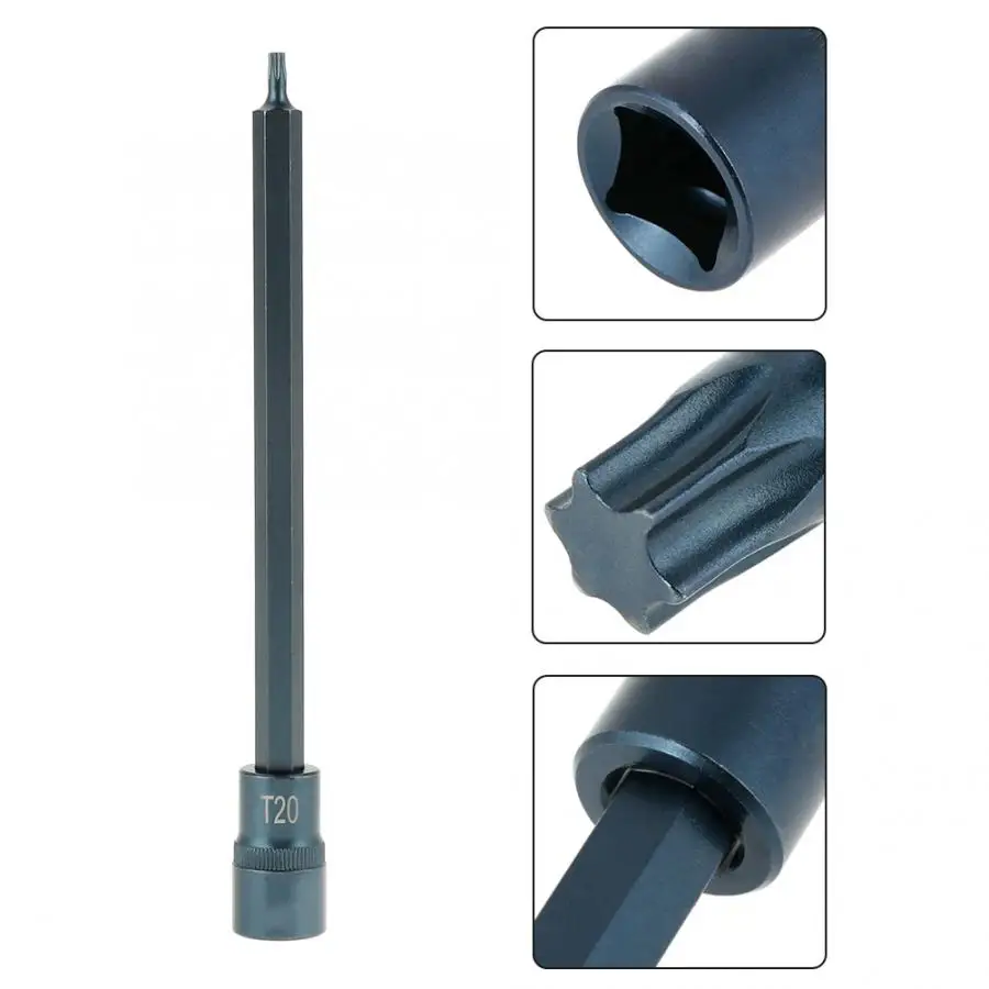 S2 Plum Electric Screwdriver Socket Bit Power Tool Drive Sockets 1/2" 200mm Hand tools T20 T25 T27 T30 T35 T40 T45 T50 T60 T70
S2 Plum Electric Screwdriver Socket Bit Power Tool Drive Sockets 1/2" 200mm Hand tools T20 T25 T27 T30 T35 T40 T45 T50 T60 T70
