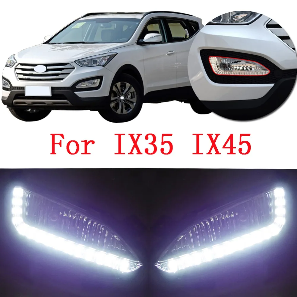 CAPQX 1Pair Front bumper LED fog light For Hyundai IX35 IX45 Santa Fe SantaFe 2013 - 2015 DRL daytime running light Driver lamp
CAPQX 1Pair Front bumper LED fog light For Hyundai IX35 IX45 Santa Fe SantaFe 2013 - 2015 DRL daytime running light Driver lamp