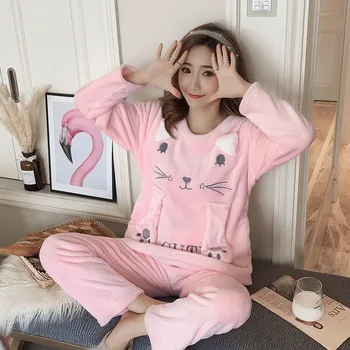 JINUO New Arrival Cartoon Wind Women Winter Flannel Pajama Sets Ladies Thicken Cartoon Cat Soft Home Wear Sleepwear
JINUO New Arrival Cartoon Wind Women Winter Flannel Pajama Sets Ladies Thicken Cartoon Cat Soft Home Wear Sleepwear