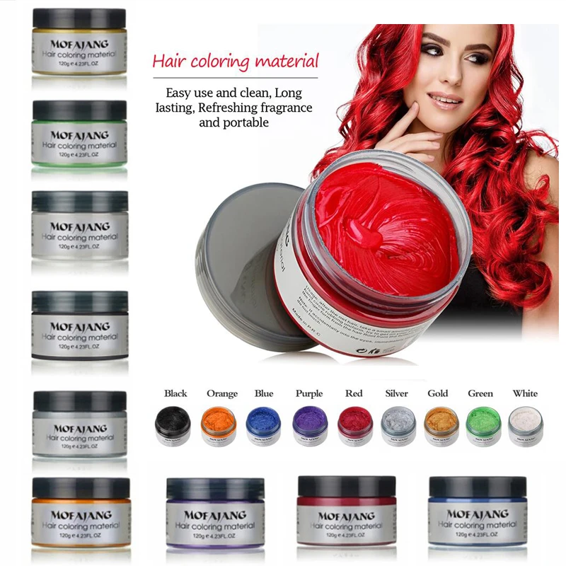 Mofajang Disposable Hair Color Wax 9 Colors Molding Paste Dye Sliver Grandma Green Hair Dye Wax Mud Cream
Mofajang Disposable Hair Color Wax 9 Colors Molding Paste Dye Sliver Grandma Green Hair Dye Wax Mud Cream