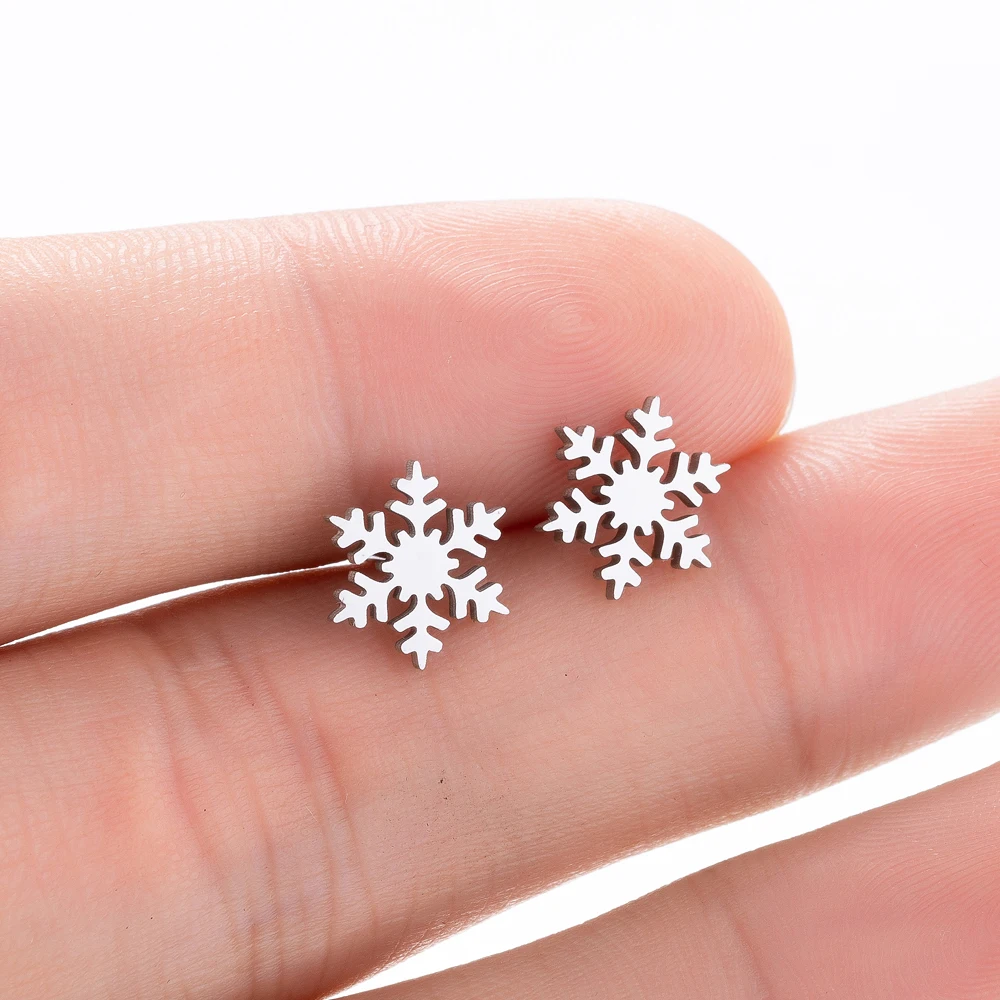 Delicate Geometric Snowflake Stud Earrings for Women Tiny Stainless Steel Snow Piercing Ear Earring Aretes De Mujer
Delicate Geometric Snowflake Stud Earrings for Women Tiny Stainless Steel Snow Piercing Ear Earring Aretes De Mujer