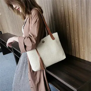 Simple Women Handbag Versatile Straw Woven Shoulder Bag Large-capacity Fashion Handbag Women Bags 2019 Summer Beach Bag #20
Simple Women Handbag Versatile Straw Woven Shoulder Bag Large-capacity Fashion Handbag Women Bags 2019 Summer Beach Bag #20