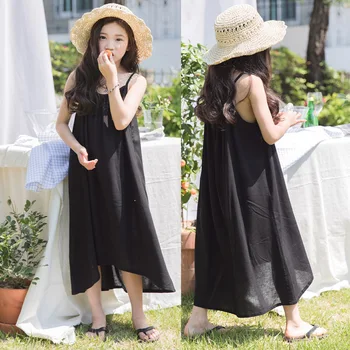 New 2018 Summer Brand Girls' Black Sling Dress Girls Loose Dress Beach Thin Children Cotton Dress Parent Child Sundress,#2855
New 2018 Summer Brand Girls' Black Sling Dress Girls Loose Dress Beach Thin Children Cotton Dress Parent Child Sundress,#2855
