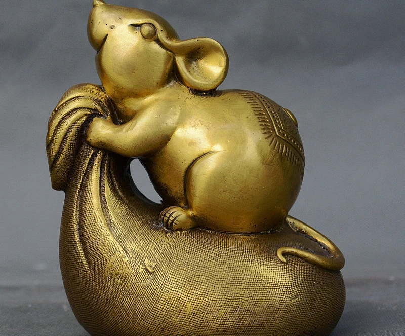 5" China Palace Bronze Copper Feng shui Wealth 12 Zodiac Year Mouse Purse Statue
5" China Palace Bronze Copper Feng shui Wealth 12 Zodiac Year Mouse Purse Statue