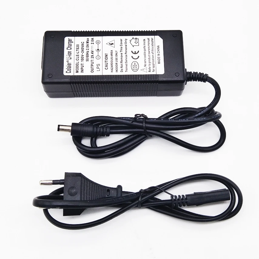 Colaier 29.4V 2A charger 7s of lithium battery pack charger constant current and constant pressure is full of self-stop
Colaier 29.4V 2A charger 7s of lithium battery pack charger constant current and constant pressure is full of self-stop