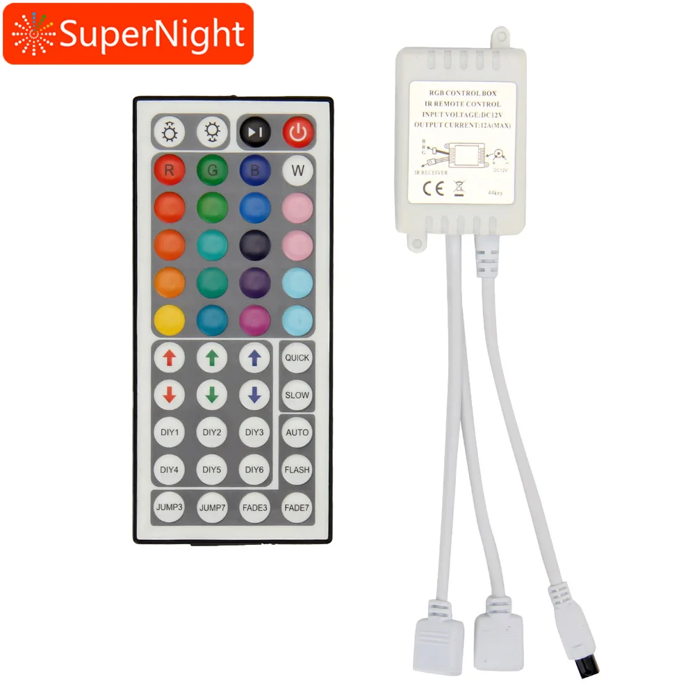 Dual Channel RGB LED Controller Dimmer DC 12V 24V 20 Colors 6 DIY 44 Keys Wireless IR Remote Controller for RGB LED Strip Lights
Dual Channel RGB LED Controller Dimmer DC 12V 24V 20 Colors 6 DIY 44 Keys Wireless IR Remote Controller for RGB LED Strip Lights