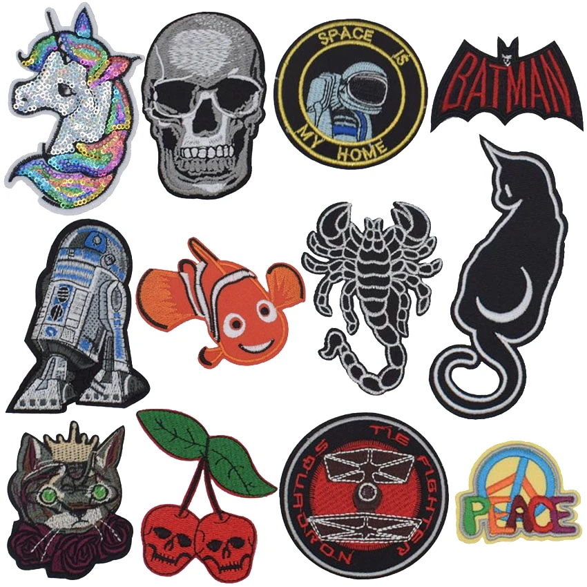 Scorpion Space Skull Fish Batman Unicorn Cat Peace Patches For Clothing Patchwork Embroidered Appliques Garment Stickers Badge
Scorpion Space Skull Fish Batman Unicorn Cat Peace Patches For Clothing Patchwork Embroidered Appliques Garment Stickers Badge