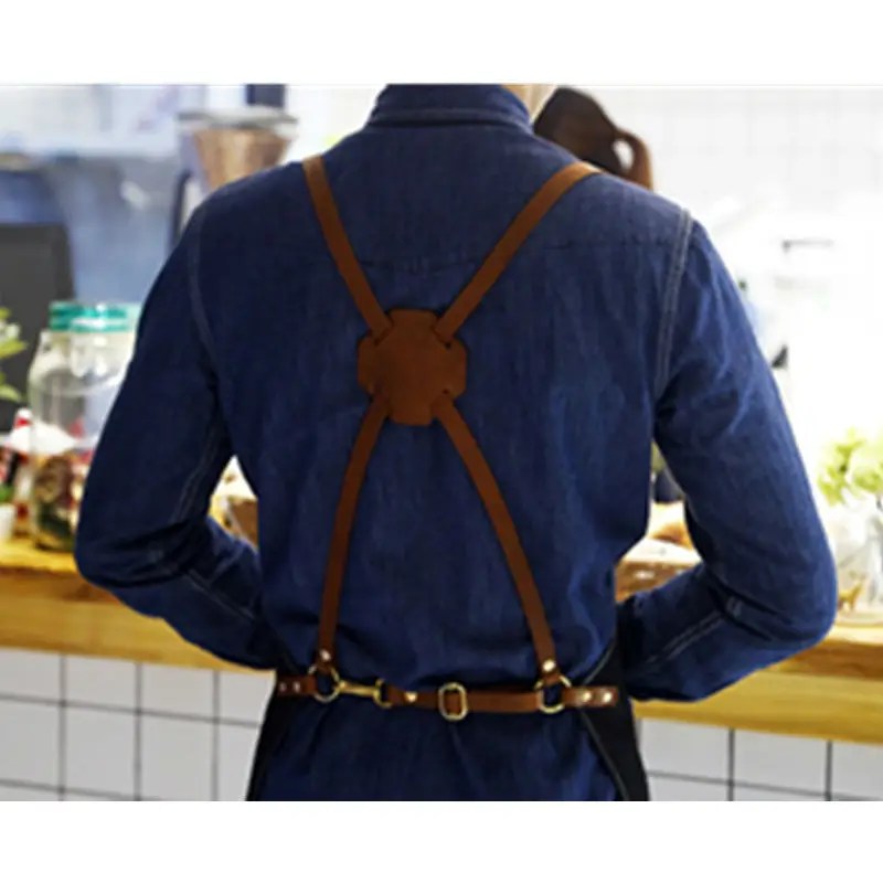 Blue Black Denim Apron Leather Strap Cafe Barista Baker Bar BBQ Chef Uniform Florist Barber Tattoo Artist Painter Workwear K9
Blue Black Denim Apron Leather Strap Cafe Barista Baker Bar BBQ Chef Uniform Florist Barber Tattoo Artist Painter Workwear K9