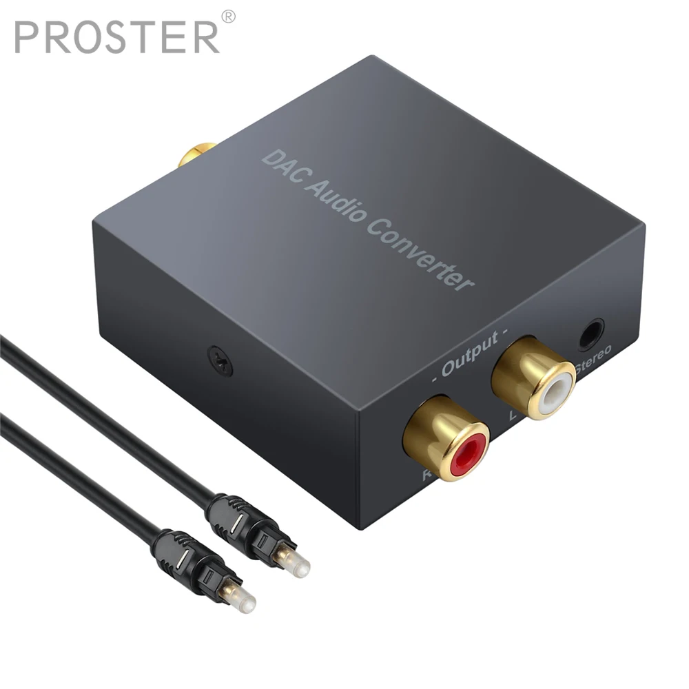 Proster for DAC Digital Analog Converter Optical Toslink to Analog RCA L/R 3.5mm Jack For Blue-ray player DVD Audio Adapter
Proster for DAC Digital Analog Converter Optical Toslink to Analog RCA L/R 3.5mm Jack For Blue-ray player DVD Audio Adapter