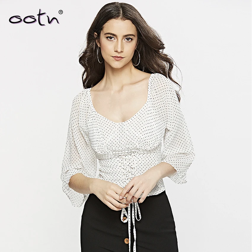 OOTN Chiffon Blouse Women Top Polka Dot White Tunic Female Loose Blouses Bow Shirt Women Summer 2019 Three Quarter Sleeve Femme
OOTN Chiffon Blouse Women Top Polka Dot White Tunic Female Loose Blouses Bow Shirt Women Summer 2019 Three Quarter Sleeve Femme