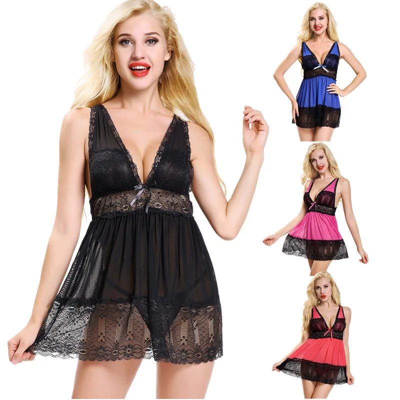 Lace Sexy Black Baby Doll Transparent Erotic Lingerie Sleepwear Women Sexy Lingerie Hot Erotic Sexy Clothes With G-string M2108
Lace Sexy Black Baby Doll Transparent Erotic Lingerie Sleepwear Women Sexy Lingerie Hot Erotic Sexy Clothes With G-string M2108