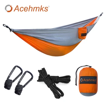 Acehmks Camping Hammock Swing 270CM*140CM Ultralight Portable Folding Parachute Nylon Hammock With 2 pcs Tree Ropes Carabiners
Acehmks Camping Hammock Swing 270CM*140CM Ultralight Portable Folding Parachute Nylon Hammock With 2 pcs Tree Ropes Carabiners