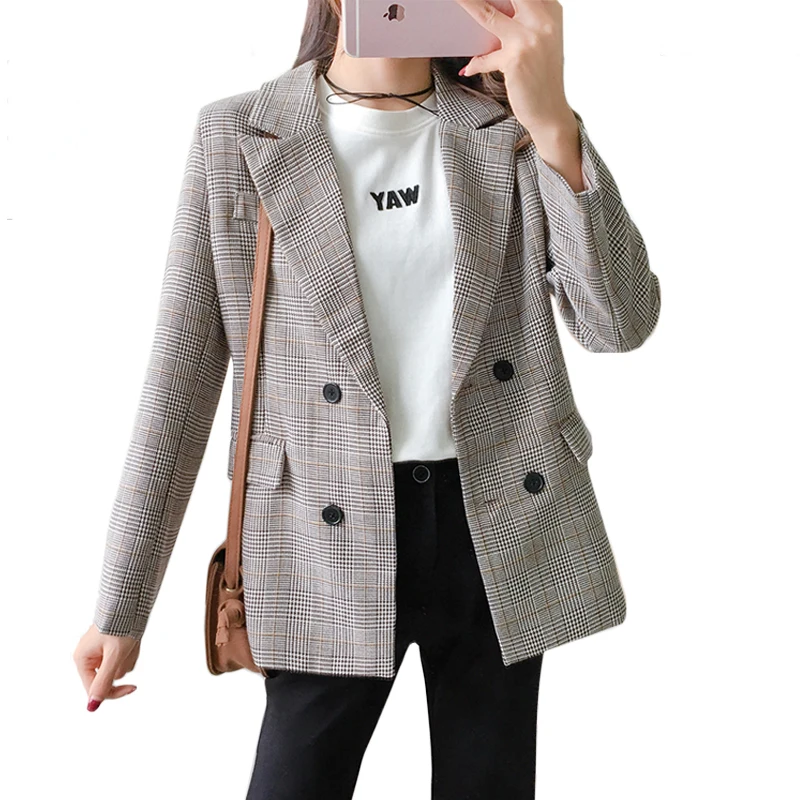 Fashion Women Spring Jacket 2019 High Quality Plaid Coats Women Jacket Double Breasted Office Elegant Ladies Jackets Female Coat
Fashion Women Spring Jacket 2019 High Quality Plaid Coats Women Jacket Double Breasted Office Elegant Ladies Jackets Female Coat