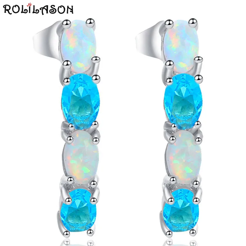 ROLILASON simple style 925 silver white fire opal long pendant earrings spring carnival trendy party gift for women OE787
ROLILASON simple style 925 silver white fire opal long pendant earrings spring carnival trendy party gift for women OE787