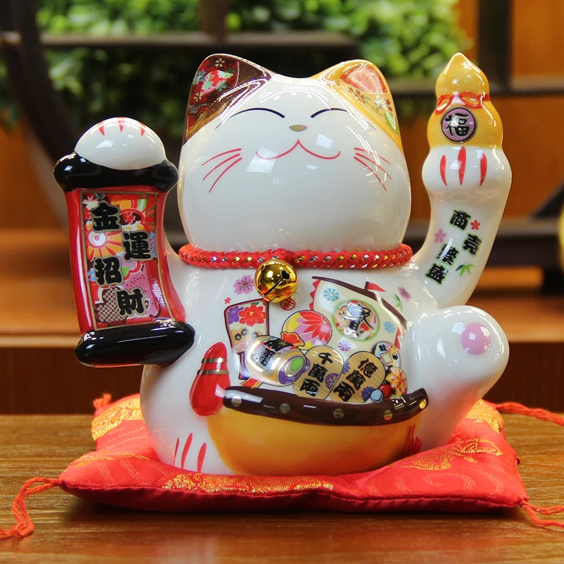 5.7 Inch Ceramic Maneki Neko Ornament Lucky Cat Money Box Japanese Fortune Cat Feng Shui Craft Wedding Gift R1951
5.7 Inch Ceramic Maneki Neko Ornament Lucky Cat Money Box Japanese Fortune Cat Feng Shui Craft Wedding Gift R1951