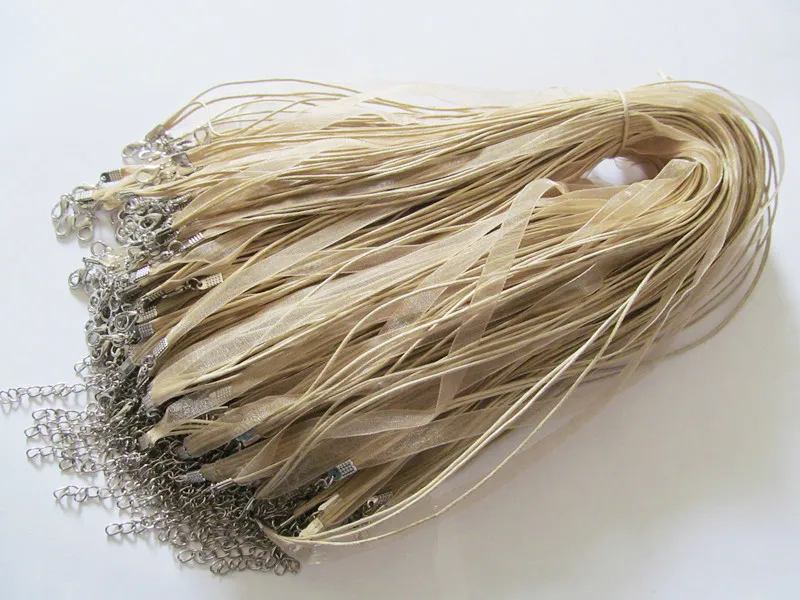 Free Shipping 20pcs 18inch Beige Organza Ribbon Wax Cotton Necklace Cord,Extender Chain,Lobster Clasp,DIY Accessory
Free Shipping 20pcs 18inch Beige Organza Ribbon Wax Cotton Necklace Cord,Extender Chain,Lobster Clasp,DIY Accessory