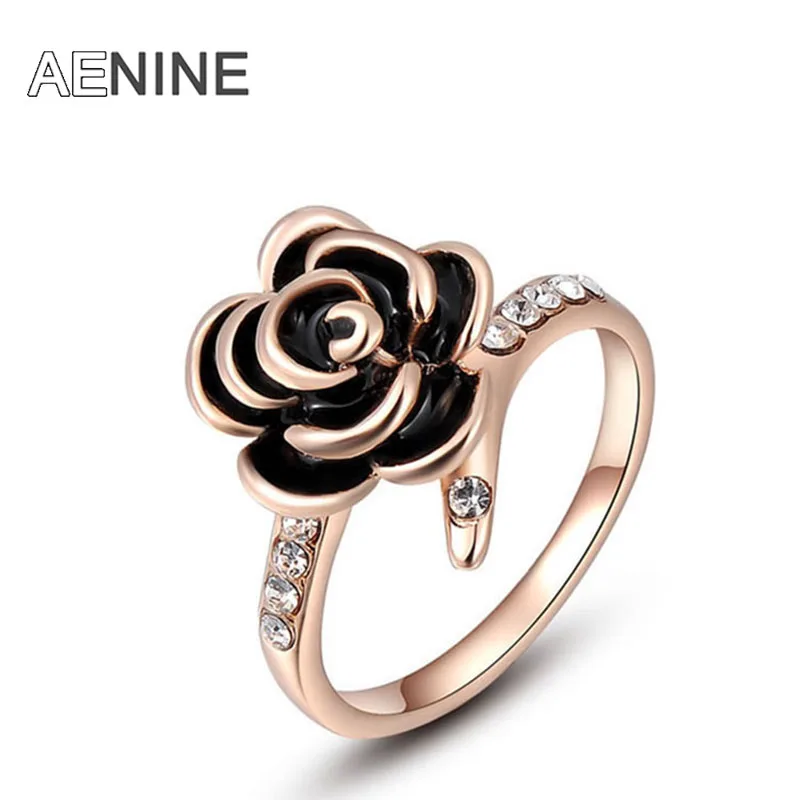 AENINE Fashion Rose Gold Color Black Rose Flower Wedding Rings For Women Mosaic Rhinestone Engagement Ring Jewelry L2010229200
AENINE Fashion Rose Gold Color Black Rose Flower Wedding Rings For Women Mosaic Rhinestone Engagement Ring Jewelry L2010229200