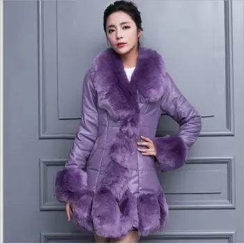 2018 Winter Faux Fur Jacket Women's Korean Slim PU Leather Faux Fox Fur Collar Long Furs Jacket
2018 Winter Faux Fur Jacket Women's Korean Slim PU Leather Faux Fox Fur Collar Long Furs Jacket