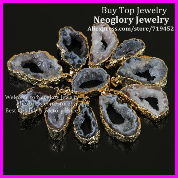 Wholesale 10pcs Gold Color Edge Druzy Stone Pendant Nature Drusy Stone Slice Pendant Gems Druzy Geode Quartz Pendant Jewelry
Wholesale 10pcs Gold Color Edge Druzy Stone Pendant Nature Drusy Stone Slice Pendant Gems Druzy Geode Quartz Pendant Jewelry